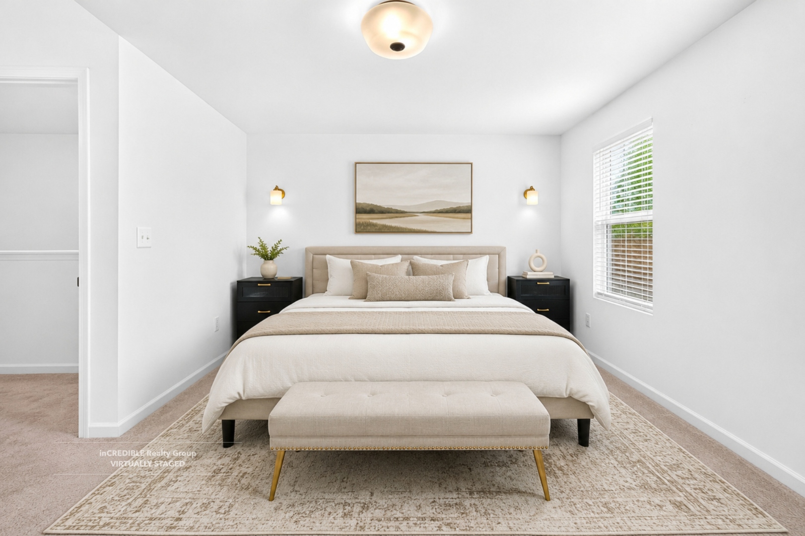 Bright primary suite in a Charlotte area new construction townhome
